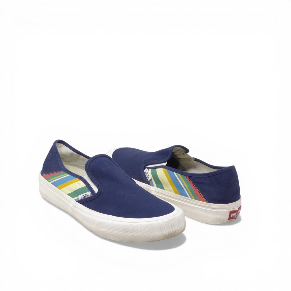 Vans Womens Slip On SF Sneakers Shoes Blue Rainbow Stripe UltraCush 9.5